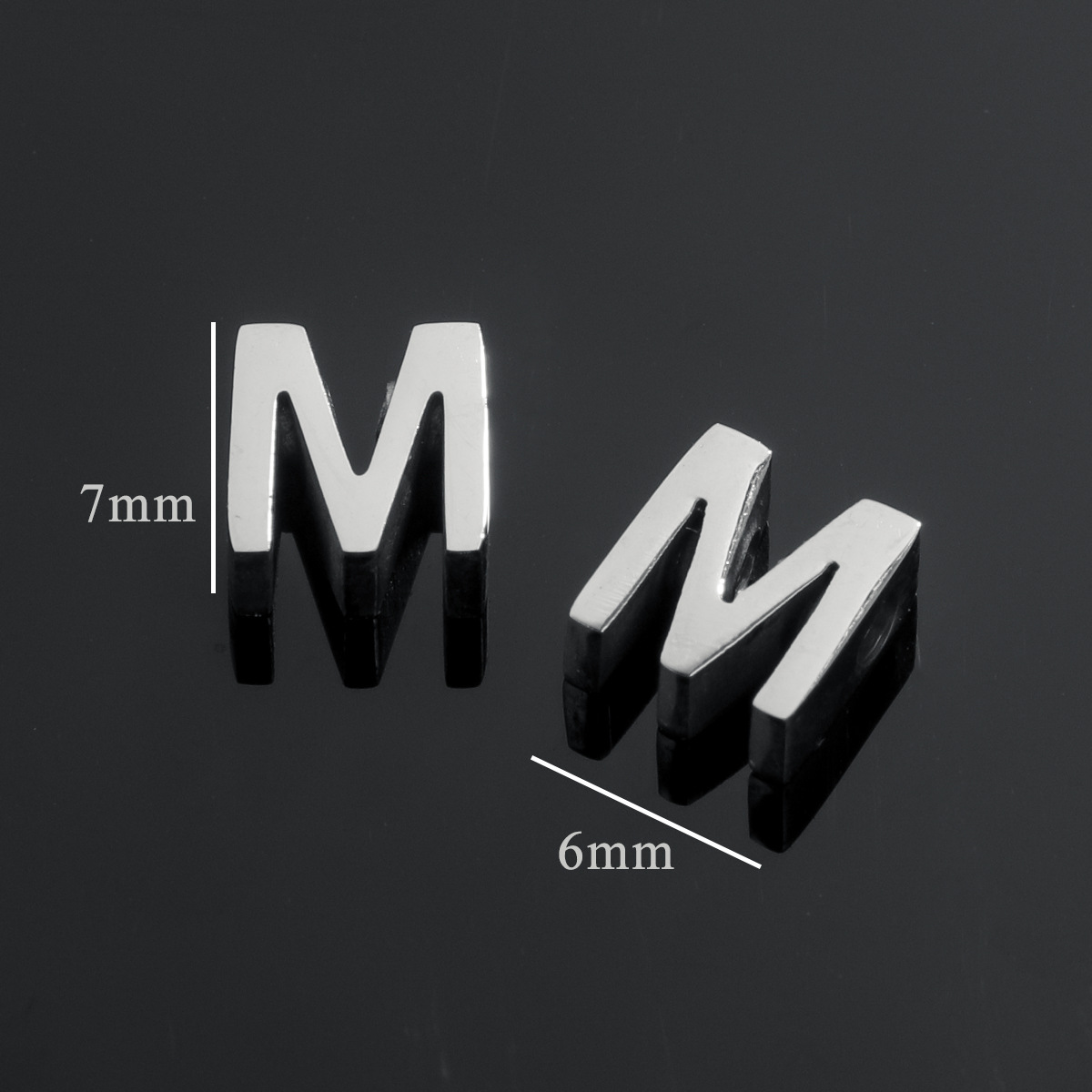 Silver color / 1 Piece Simple Casual Style Letter M Shape Stainless Steel Unisex Pendant Picture13